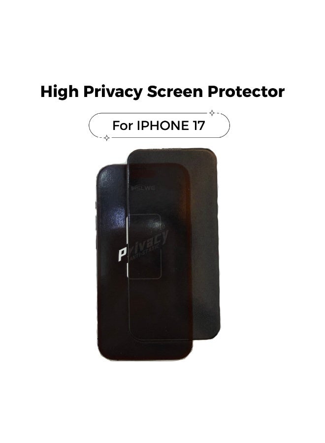 Anti-Spy Privacy Tempered Glass for iPhone 17 (6.3") - 9H Hardness, Full Coverage Screen Protector, Easy Installation - Image 1